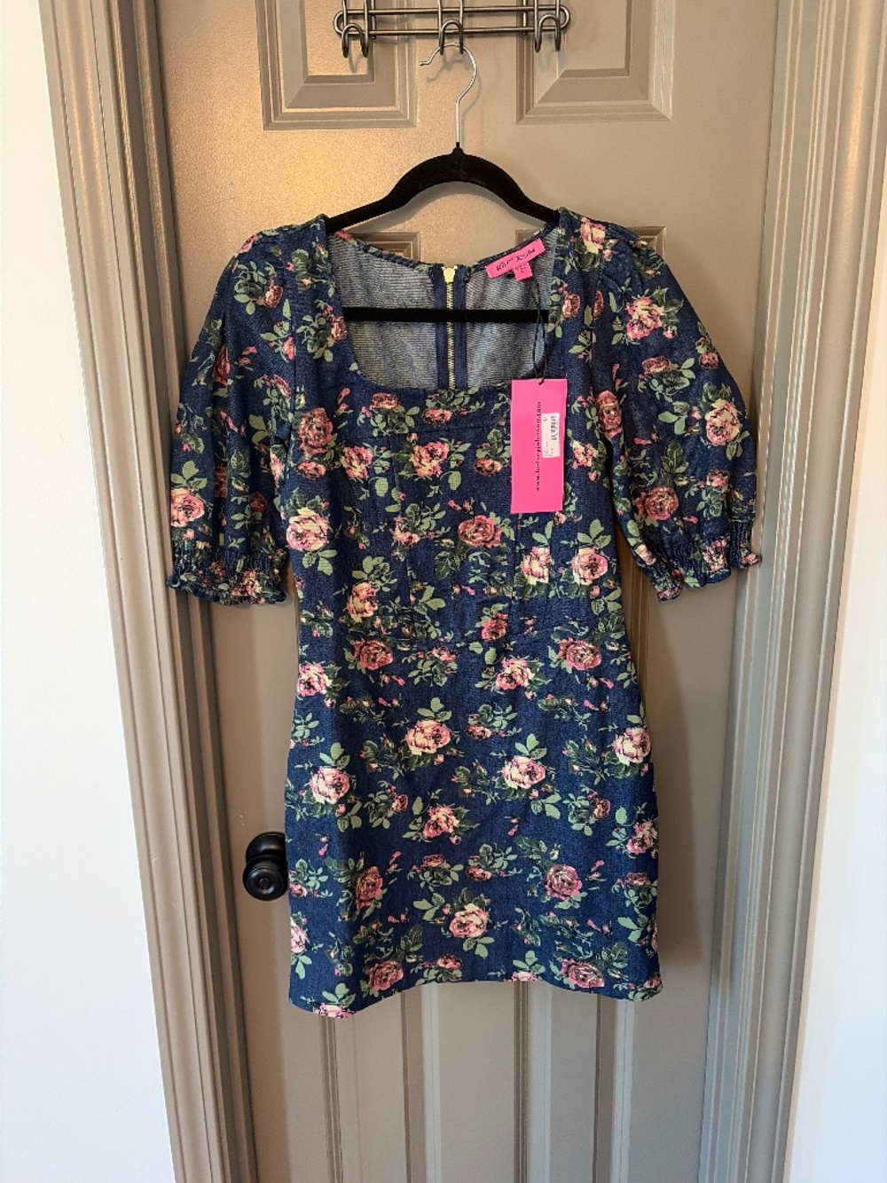Betsy Johnson denim floral dress new with tags